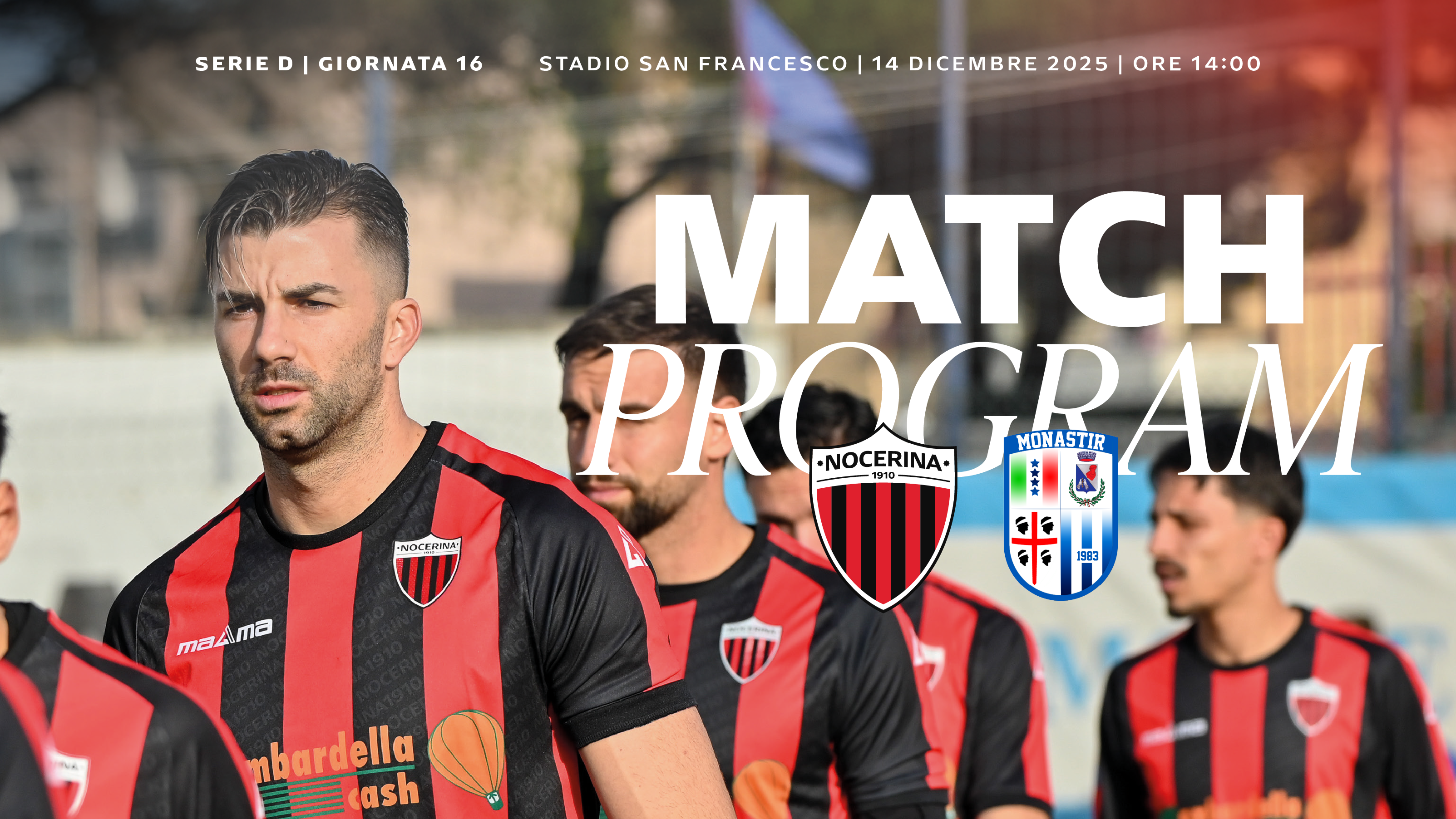 NOCERINA-MONASTIR: il match program della sedicesima giornata.